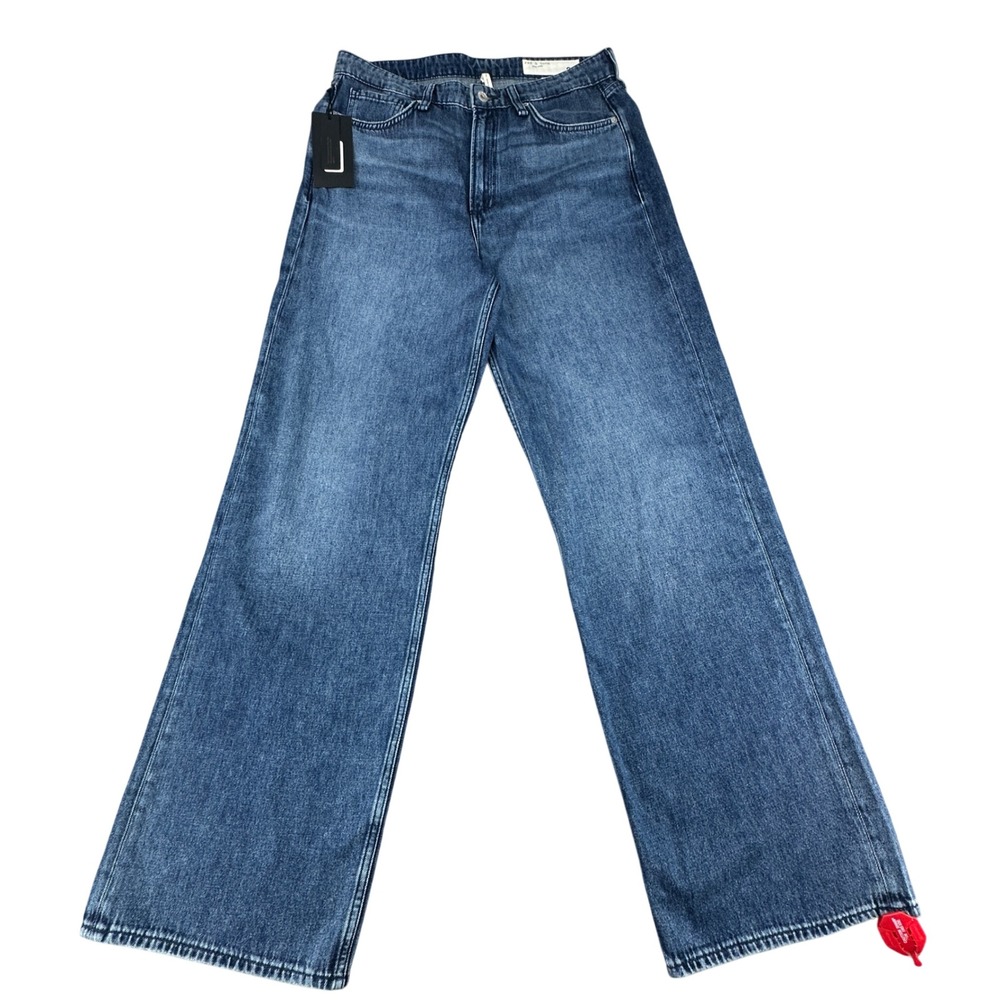 RAG & BONE The Logan Mid Rise Wide Leg Jeans Medium Wash Size 29 - Picture 2 of 9